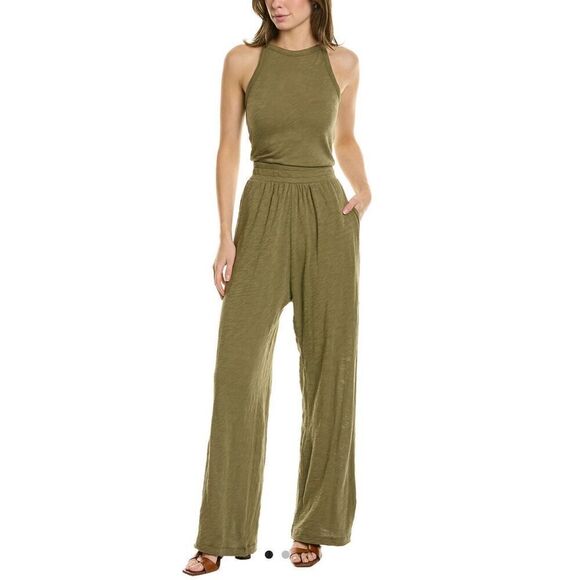 ATM Anthony Thomas Melillo Wide Leg Jumpsuit in Seaweed NWOT Size Medium - Picture 1 of 6